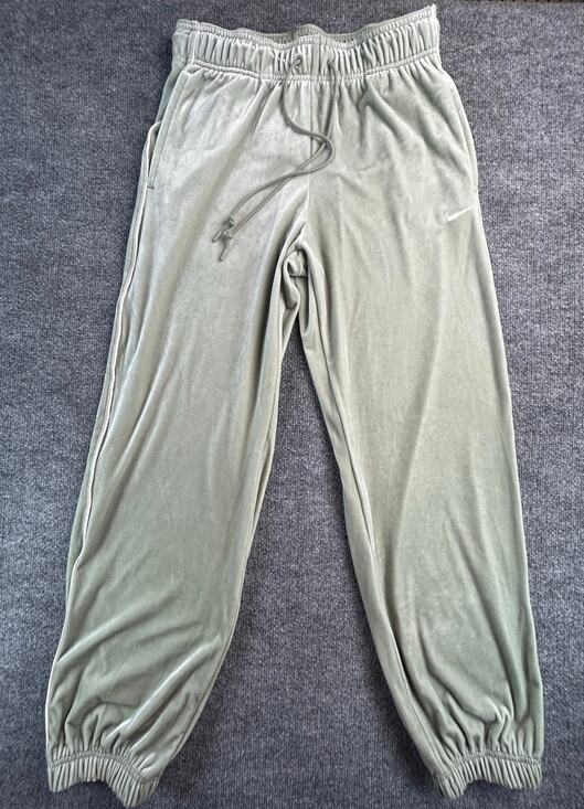 Nike Pants - Nike Velour Jogger Pants Women's Medium Sage Green Velvet Lounge Sweatpants